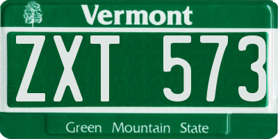 VT license plate ZXT573