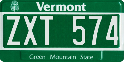 VT license plate ZXT574