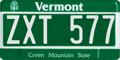 VT license plate ZXT577