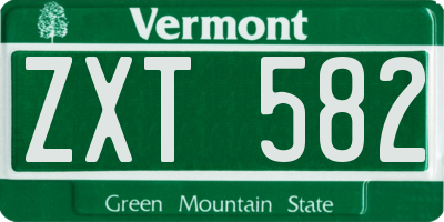 VT license plate ZXT582