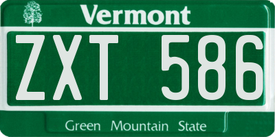 VT license plate ZXT586