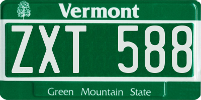 VT license plate ZXT588