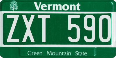 VT license plate ZXT590