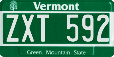 VT license plate ZXT592