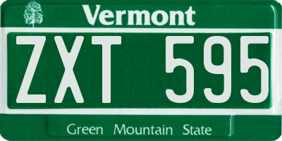 VT license plate ZXT595