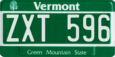 VT license plate ZXT596
