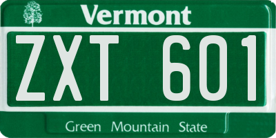 VT license plate ZXT601