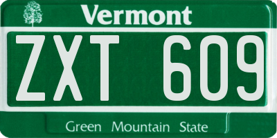 VT license plate ZXT609