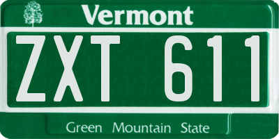 VT license plate ZXT611