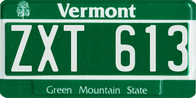 VT license plate ZXT613