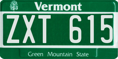 VT license plate ZXT615