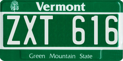 VT license plate ZXT616