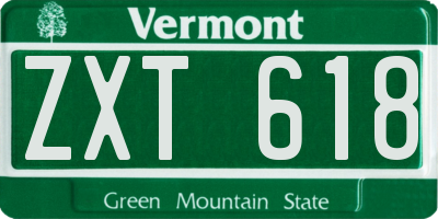 VT license plate ZXT618