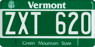 VT license plate ZXT620