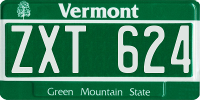 VT license plate ZXT624