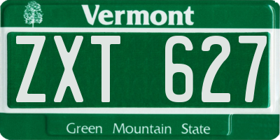VT license plate ZXT627
