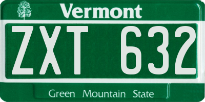 VT license plate ZXT632