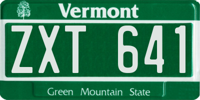 VT license plate ZXT641