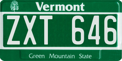 VT license plate ZXT646