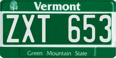 VT license plate ZXT653