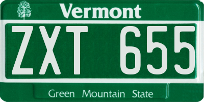 VT license plate ZXT655
