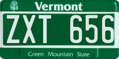 VT license plate ZXT656