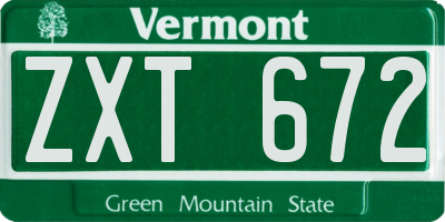 VT license plate ZXT672
