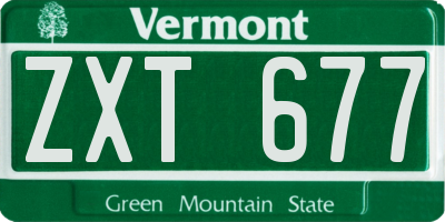 VT license plate ZXT677