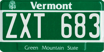 VT license plate ZXT683