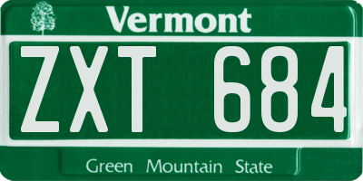 VT license plate ZXT684