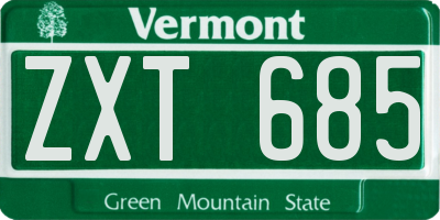 VT license plate ZXT685