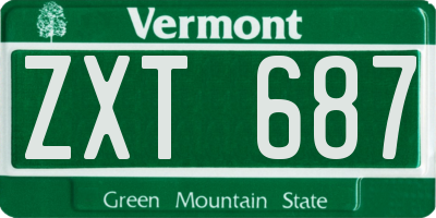 VT license plate ZXT687