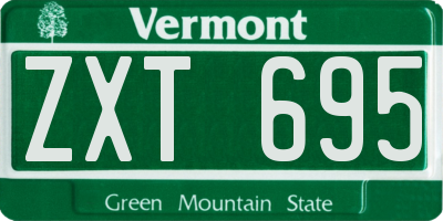 VT license plate ZXT695