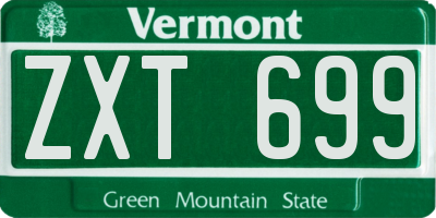 VT license plate ZXT699