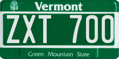 VT license plate ZXT700