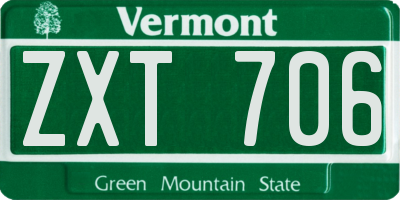 VT license plate ZXT706