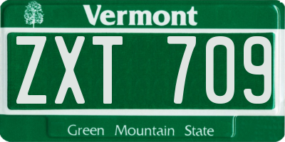 VT license plate ZXT709