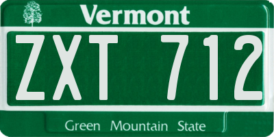 VT license plate ZXT712
