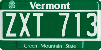 VT license plate ZXT713