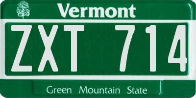 VT license plate ZXT714