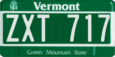 VT license plate ZXT717