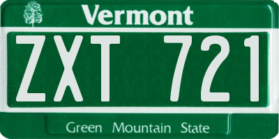 VT license plate ZXT721