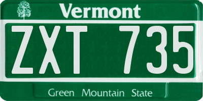 VT license plate ZXT735