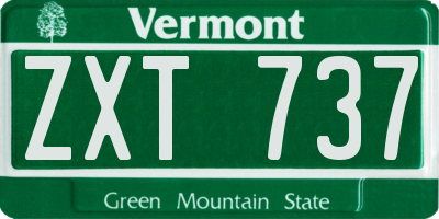 VT license plate ZXT737