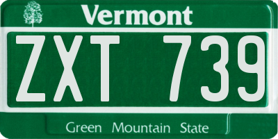 VT license plate ZXT739