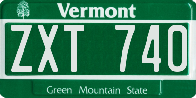 VT license plate ZXT740