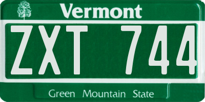 VT license plate ZXT744