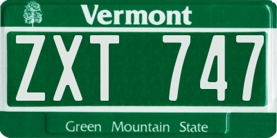 VT license plate ZXT747