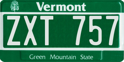 VT license plate ZXT757