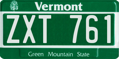 VT license plate ZXT761